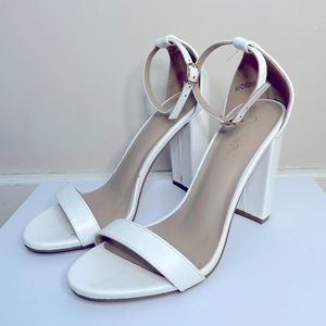 White Open Toe Heels